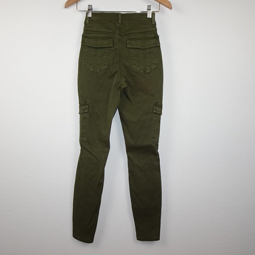 Spanx Cargo Pants Women's Size XS Green Pull On High Waist Ankle Twill - Picture 4 of 8